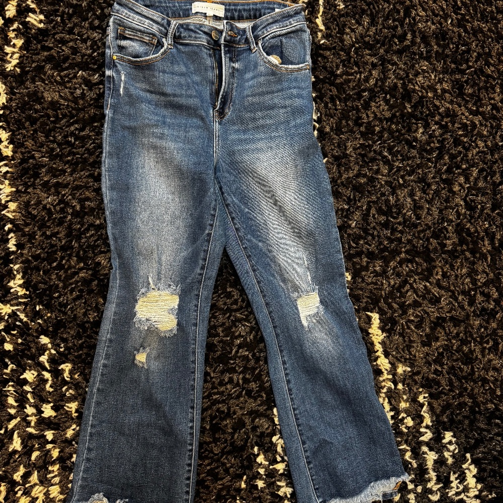 Risen Straight Leg Raw Hem